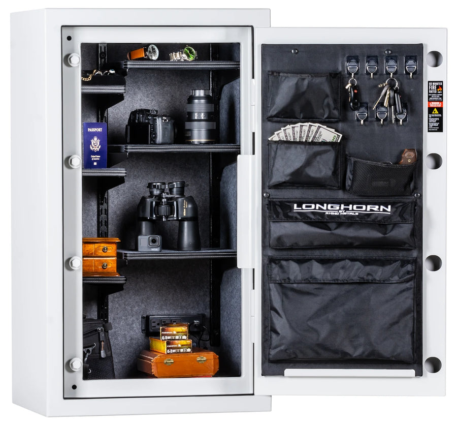 Rhino Metals | Longhorn LGX4224W Home Safe | Gloss White open view