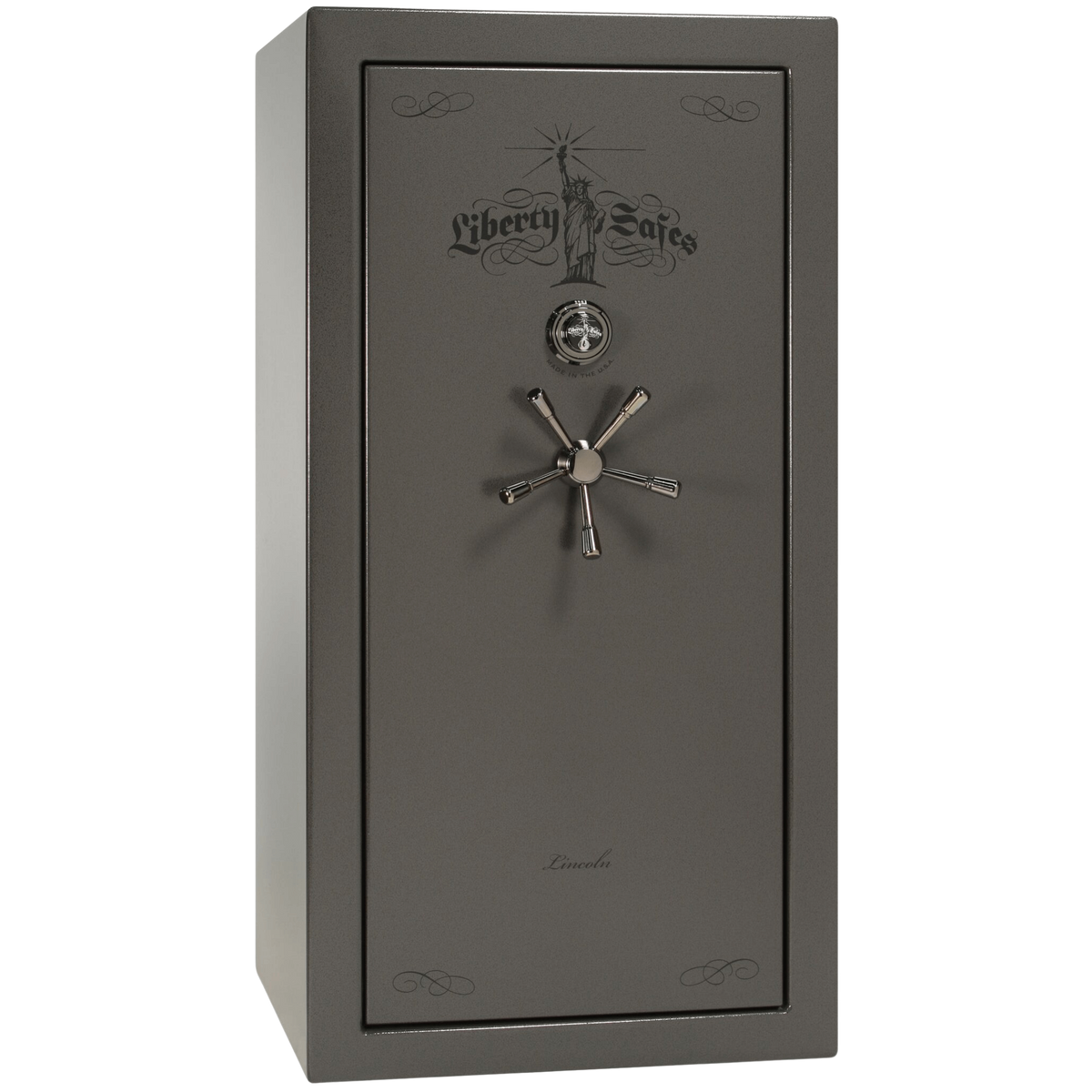 Lincoln Series | Level 5 Security | 110 Minute Fire Protection | 25 | Dimensions: 60.5&quot;(H) x 30&quot;(W) x 28.5&quot;(D) | Black Gloss | Mechanical Lock