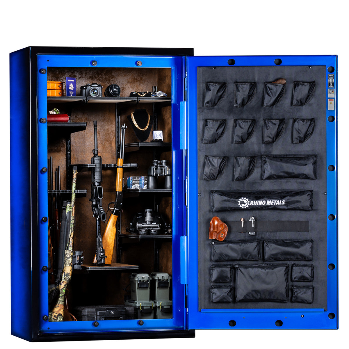 Rhino Metals | Lightning AX7241 | Sapphire Two-Tone Gloss Fade | Chrome Electronic Lock  | Clearance