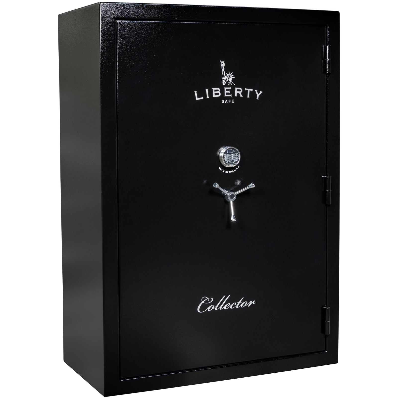 Collector T | Level 5 Security | 110 Minute Fire Protection | Dimensions: 72”(H) x 50”(W) x 27.5"(D) | Black Textured Electronic Lock - Closed  Door