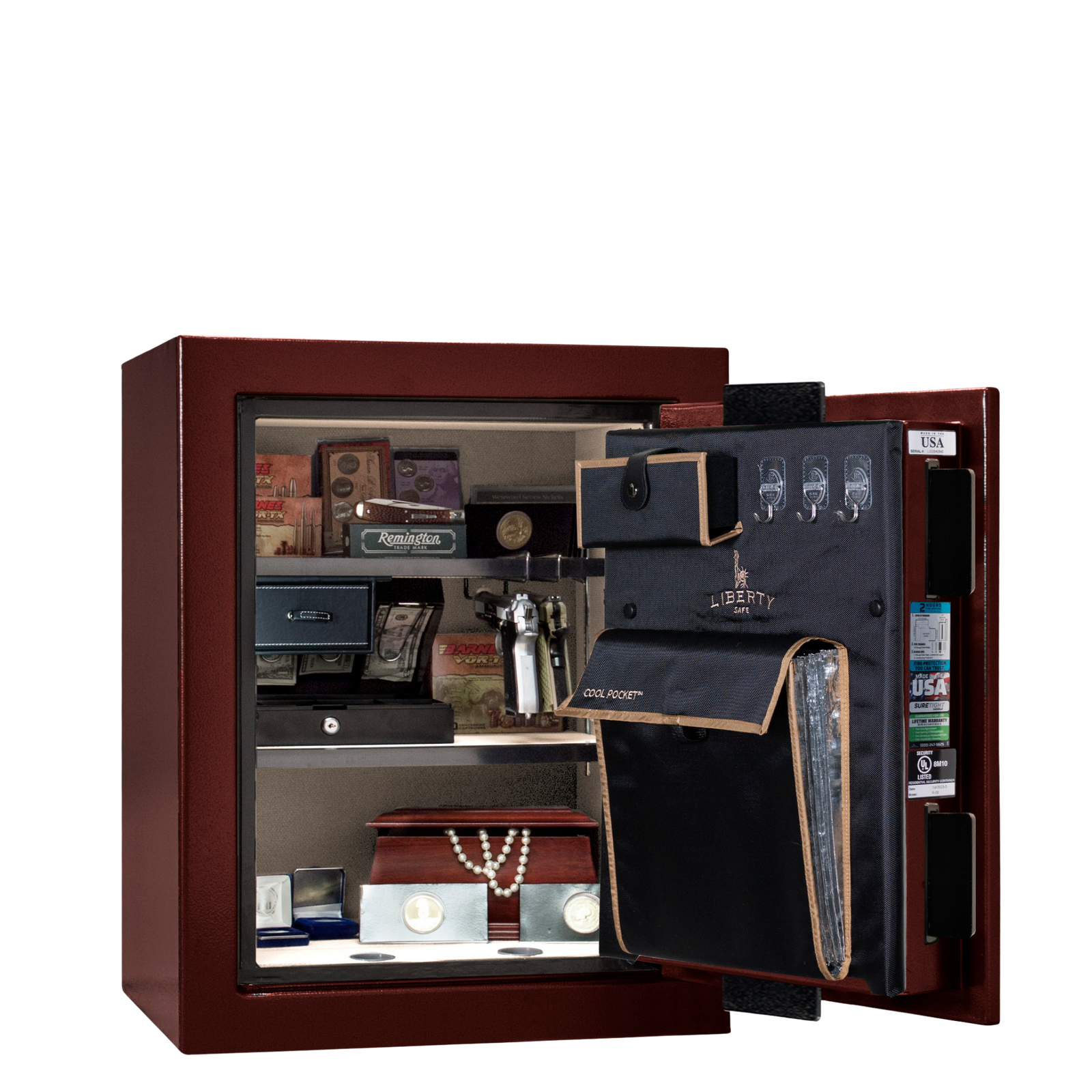 Premium Home Series | Level 7 Security | 2 Hour Fire Protection | 08 | Dimensions: 29.75"(H) x 24.5"(W) x 19"(D) | Burgundy Marble - Closed Door